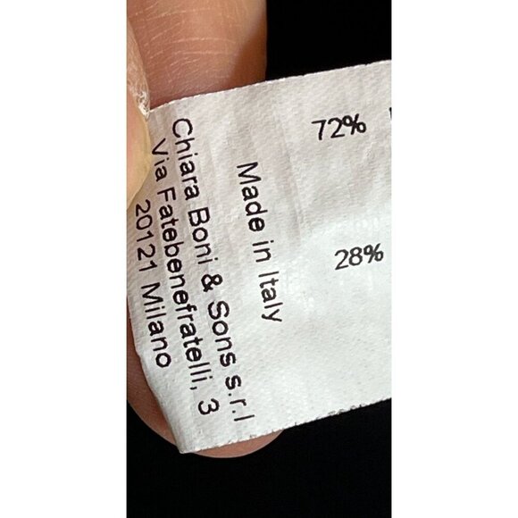 Chiara Boni Dress 14 Black Midi Bodycon Neutral Gala Formal LBD Old Money Luxury - Picture 10 of 12